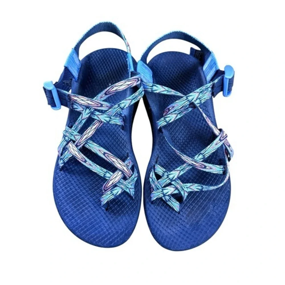Chaco Z/Cloud 2 Sandals Womens 7 Pre-Owned Strappy Athletic Blue Toe Loop Hiking